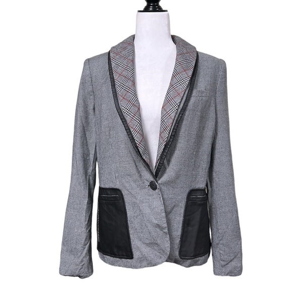 L.A.M.B. Mixed Media Tweed Check Single Button Blazer - Picture 2 of 16